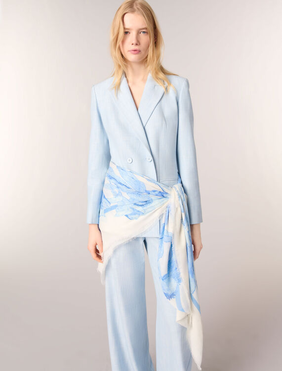 140x140 Watercolour theme shawl -  - MAJE