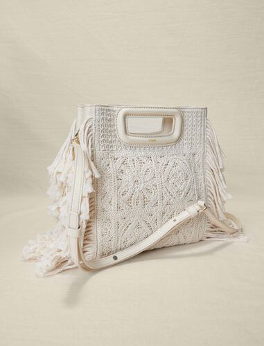 Crochet-knit M bag : M Bag color Off White