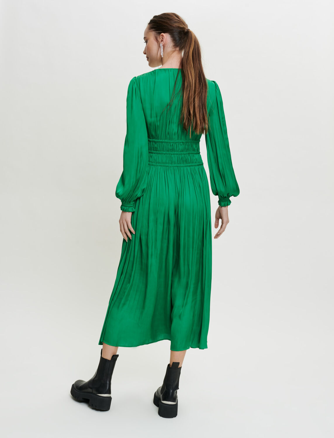 Long pleated effect dress - Party Time - MAJE