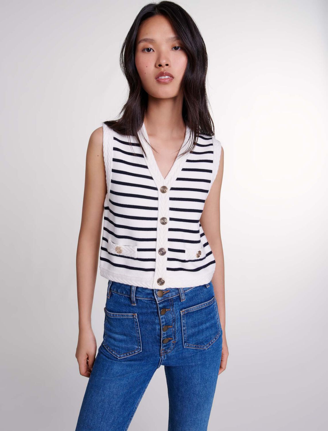 maje : Sweaters & Cardigans 顏色 蓝白条纹/Navy