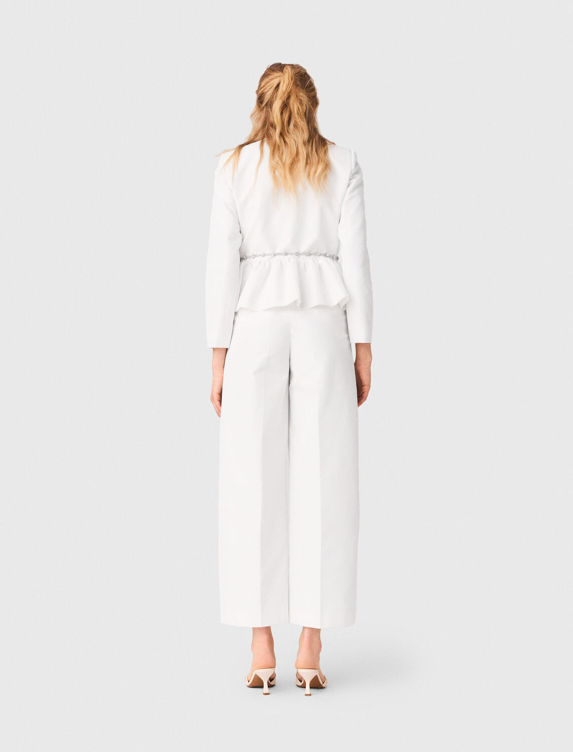 Cropped jacket with jewelled belt - Blazers & Jackets - MAJE