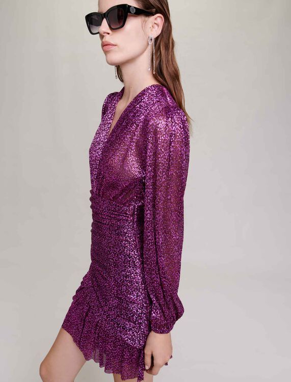 Metallic fibre pleated dress - Dresses - MAJE