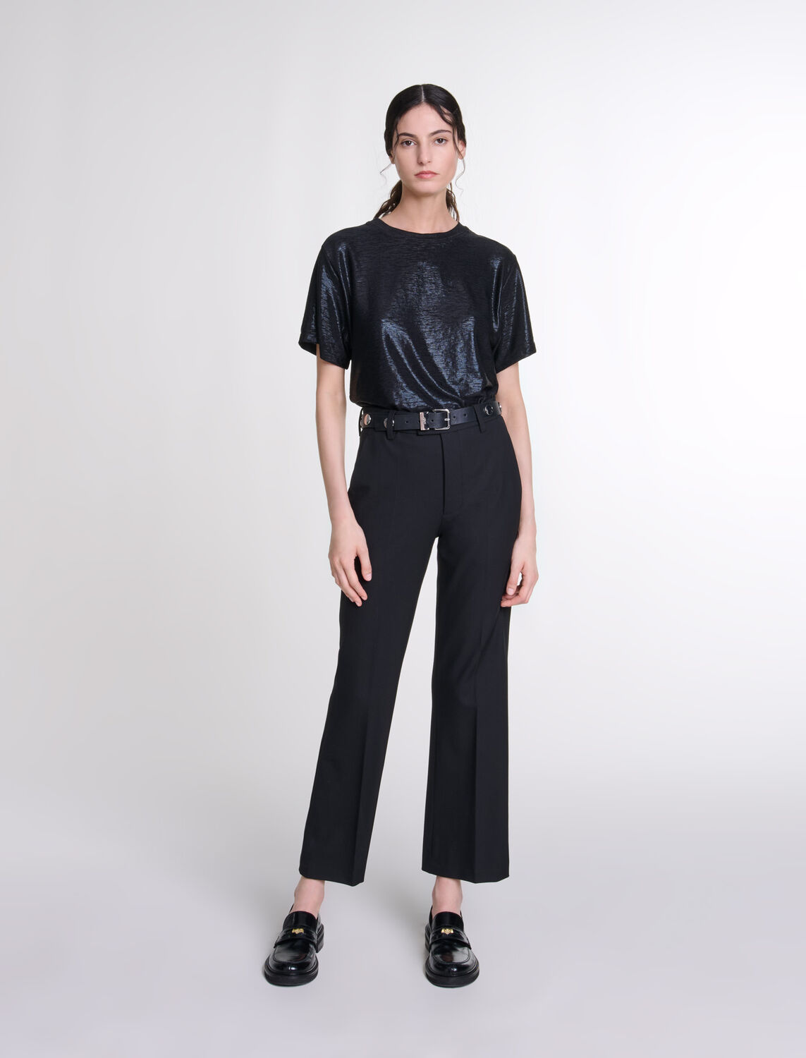 Lamé T-shirt - T-Shirts - MAJE