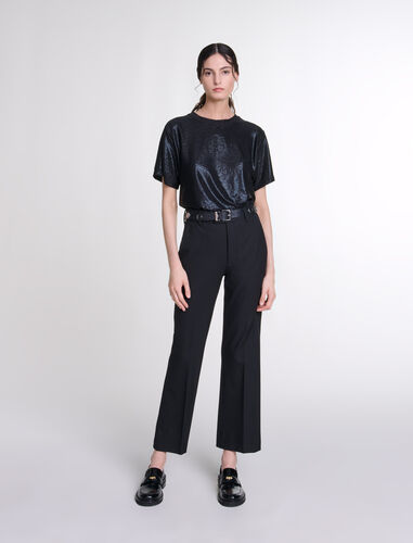 Lamé T-shirt : T-Shirts color Black/Glitter