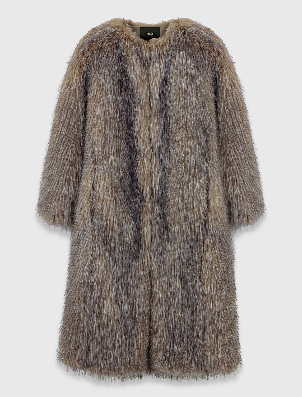Long faux fur coat - Coats - MAJE