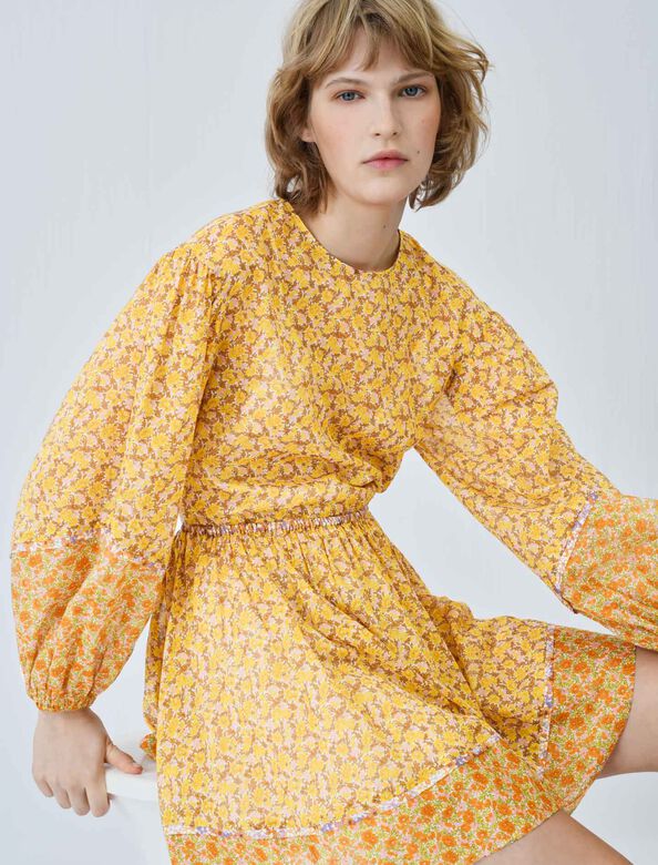 Printed cotton voile dress : Dresses color 