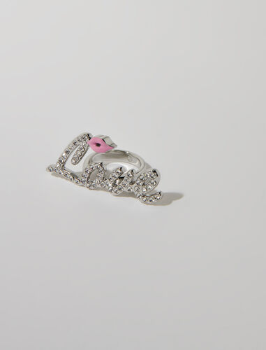 Rhinestone Love ring : Jewelry color Silver