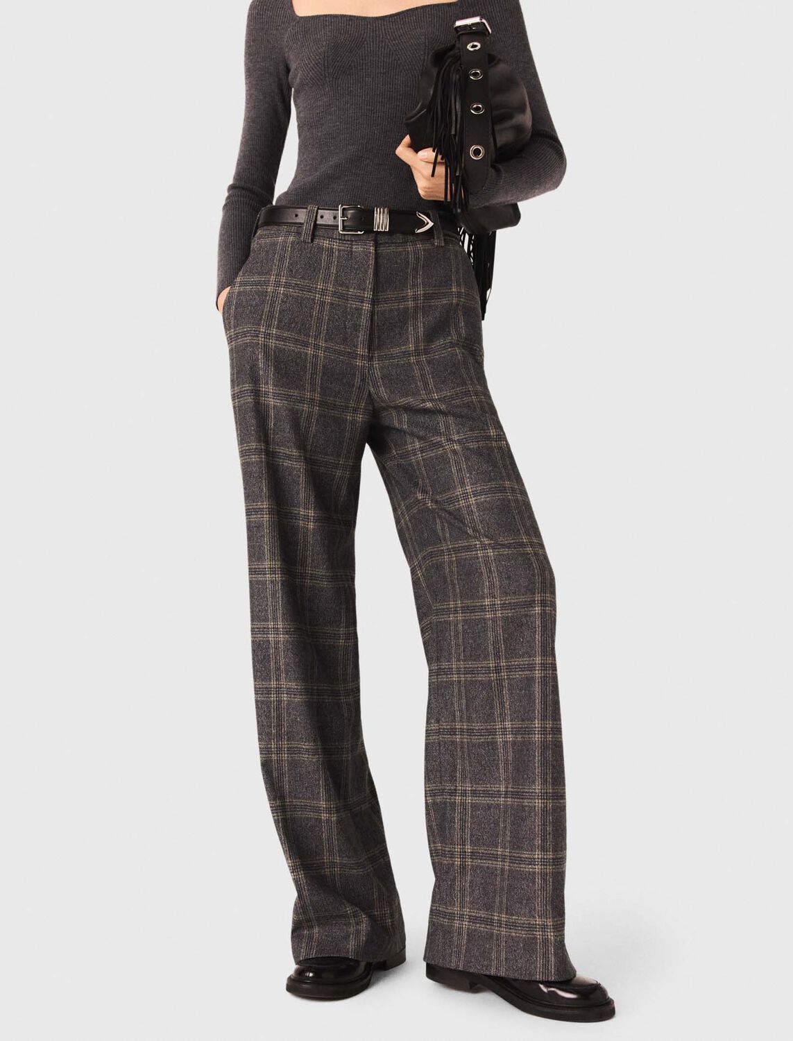 Checked suit trousers : View All color Grey