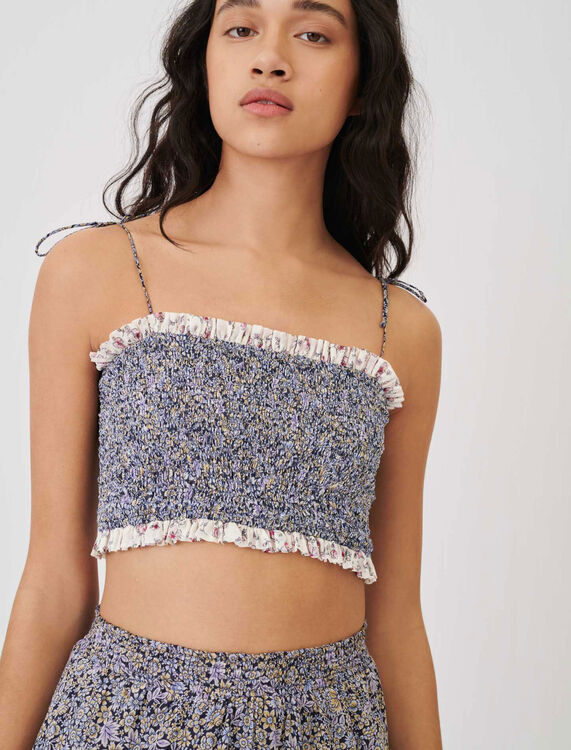 Bandeau-style smocked crop top - View All - MAJE