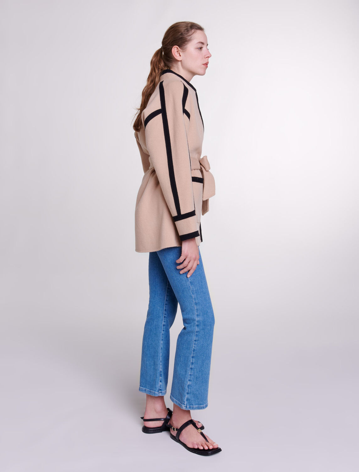 Short two-tone coat - Fall-Winter Collection - MAJE