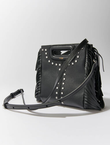 M mini leather bag with fringes : M Bag color Black