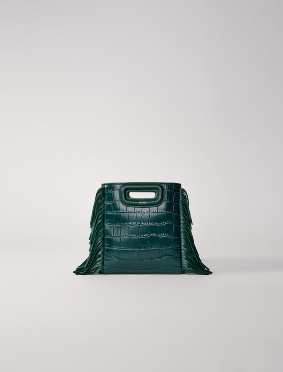 Mini embossed-leather M bag with chain - M Bag - MAJE