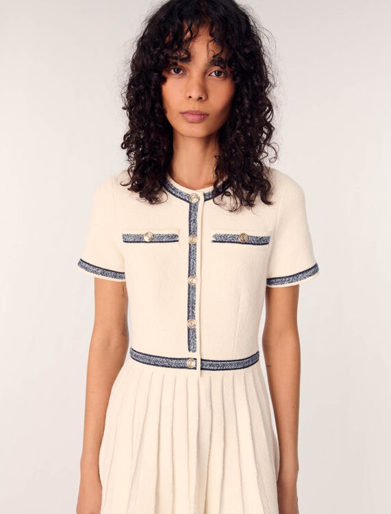 Pleated knit short dress - Dresses - MAJE
