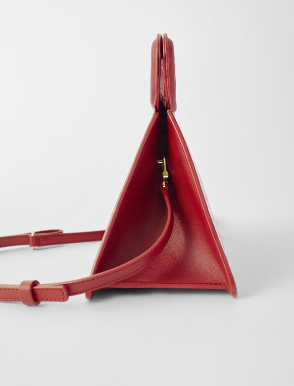 Embossed leather pyramid handle bag : Bags color 