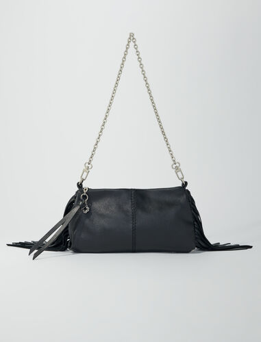 Miss M plain leather clutch bag : M Bag color Black