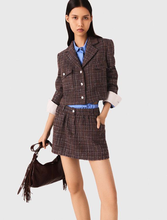 Short tweed jacket - Blazers & Jackets - MAJE