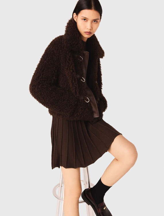 Short curly coat - Coats - MAJE