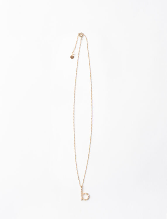 Rhinestone B necklace - Other Accessories - MAJE
