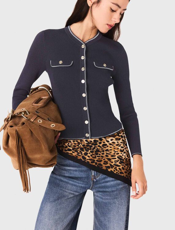 Ribbed knit cardigan - Sweaters & Cardigans - MAJE