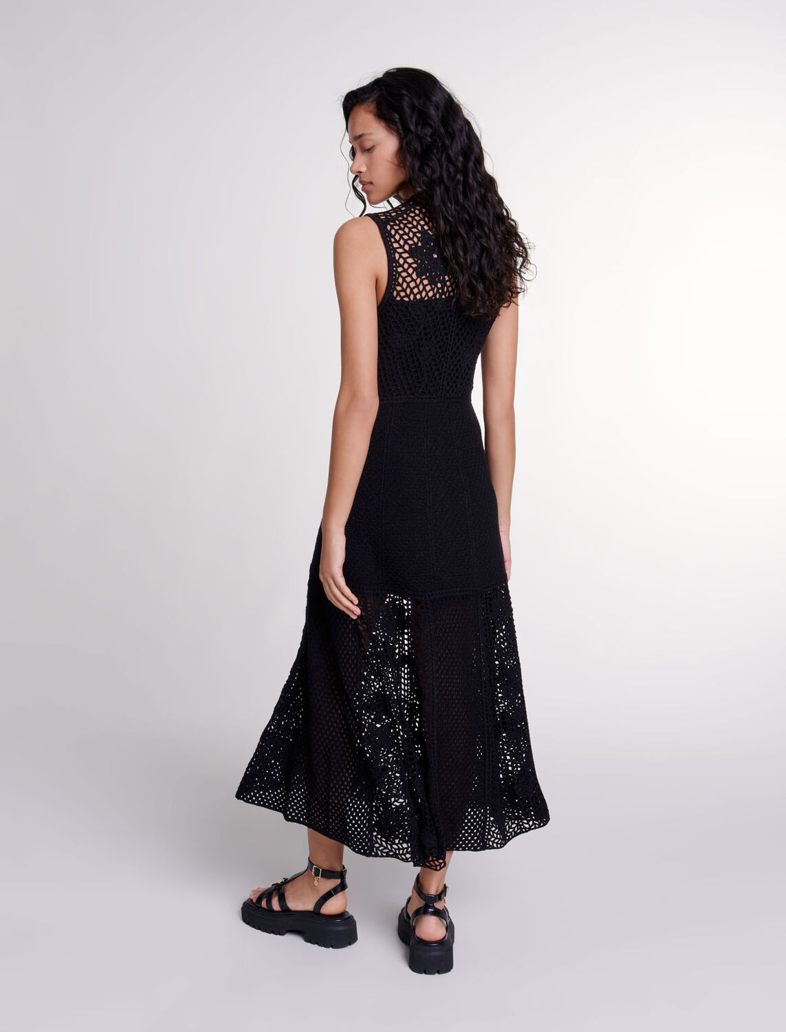 Crochet-knit maxi dress - Fall-Winter Collection - MAJE