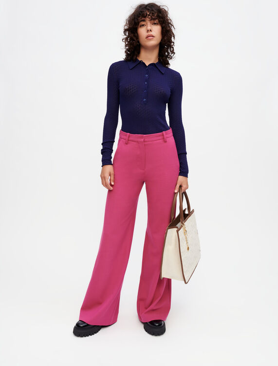 Wide-leg stretch suit trousers - Trousers & Jeans - MAJE