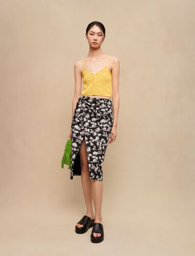 Openwork cropped top : Tops color Yellow