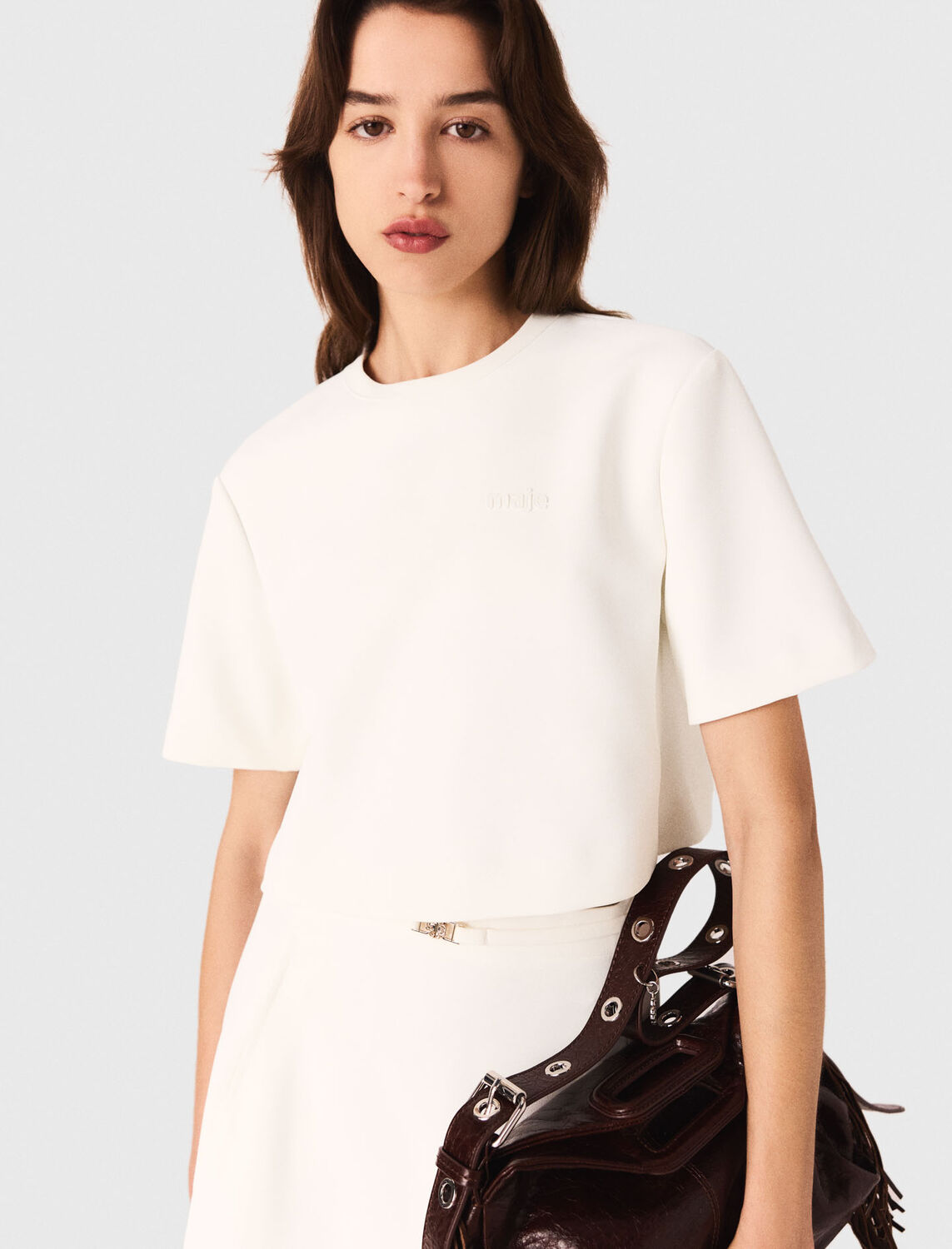 Heavy crepe short top : Tops color Navy
