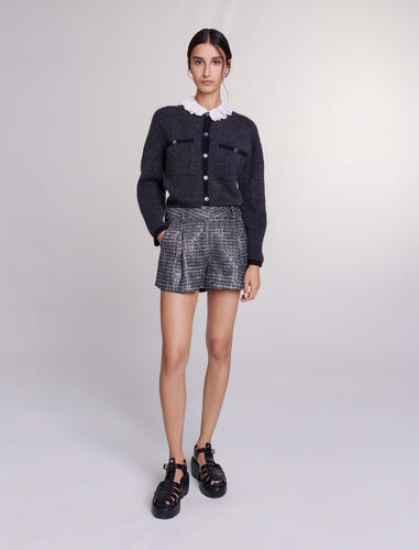 Tweed shorts : View All color Silver