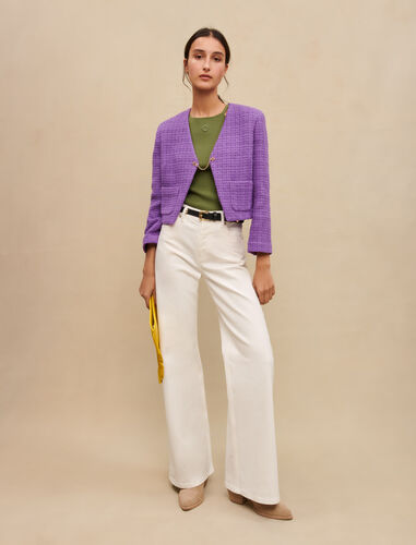 Veste courte en tweed : Coats & Jackets color Purple