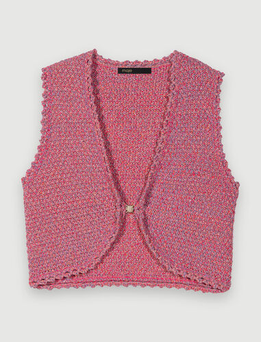 Tweed cropped top : Tops color Pink