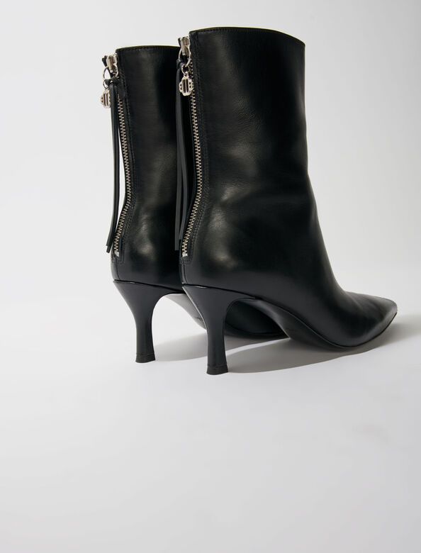 Leather ankle boots : Booties & Boots color Black