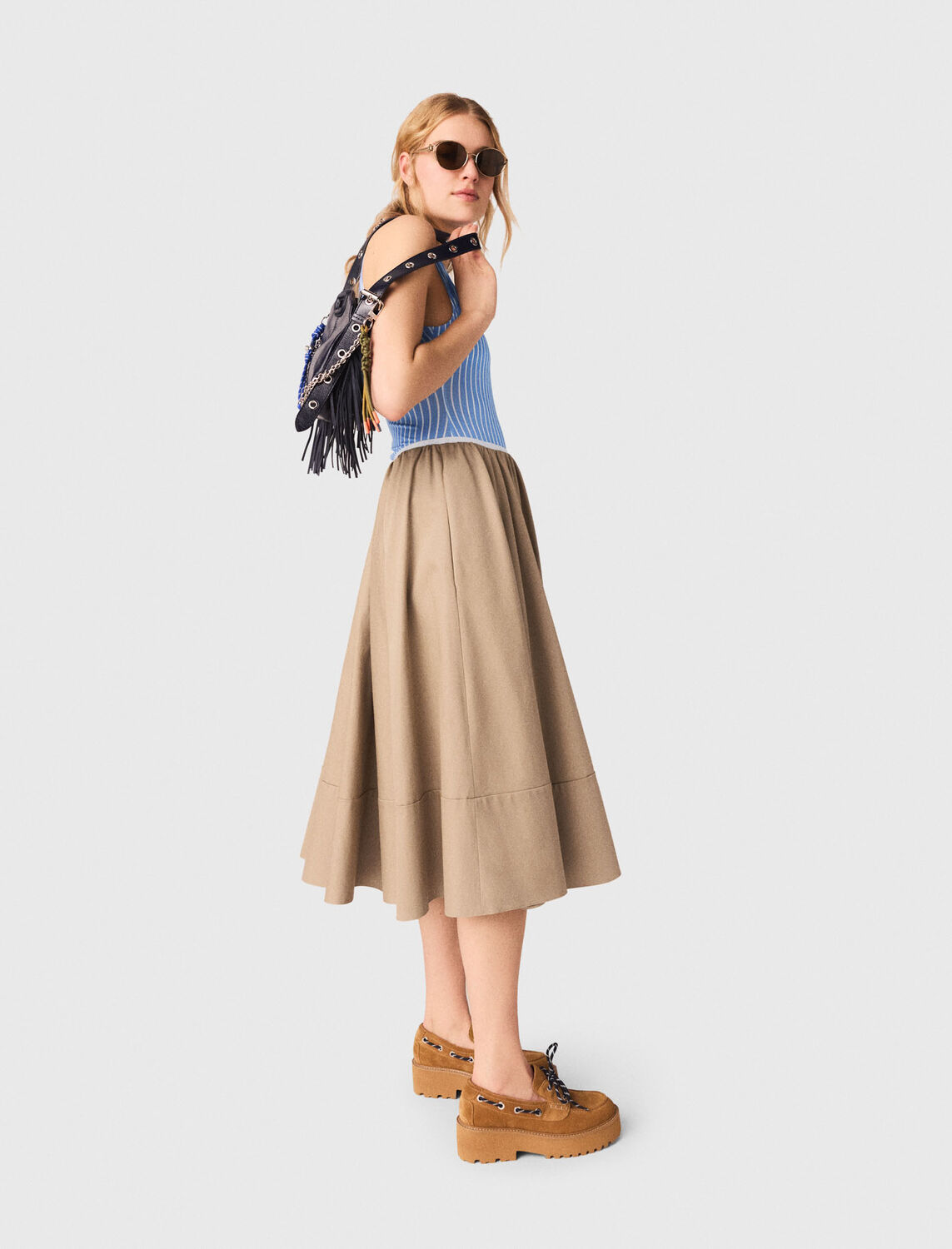 Mid-length cotton skirt - Skirts & Shorts - MAJE
