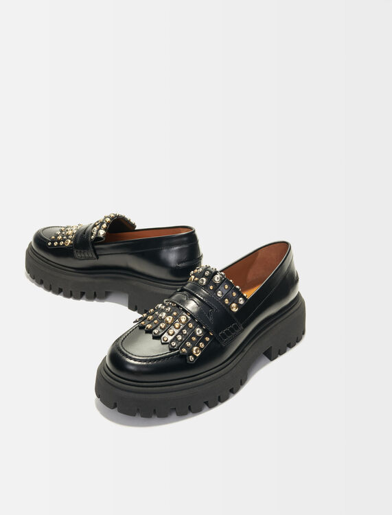 Platform loafers with studs - Sling-Back & Sandals - MAJE