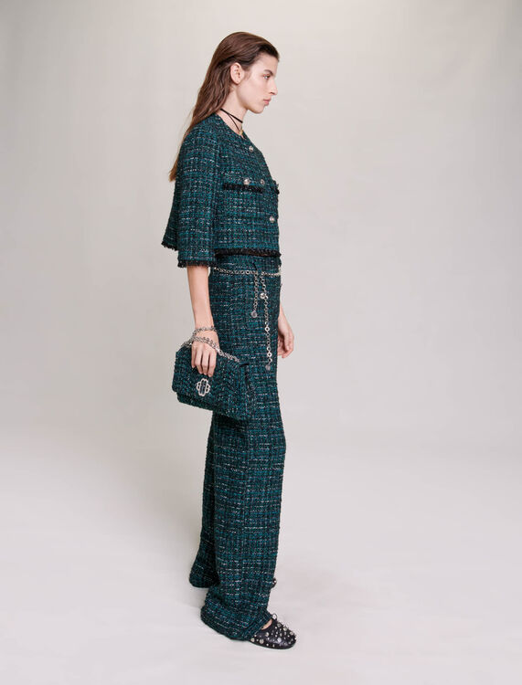 Wide-leg tweed trousers - Trousers & Jeans - MAJE