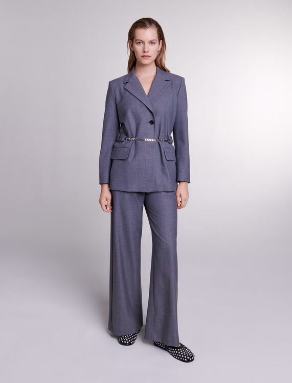 Suit jacket with chain belt -  - MAJE