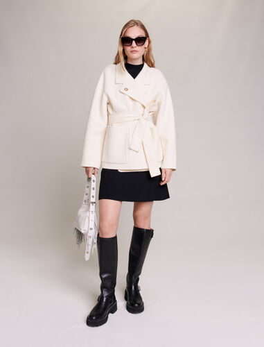 Structured wool jacket : Coats color Ecru