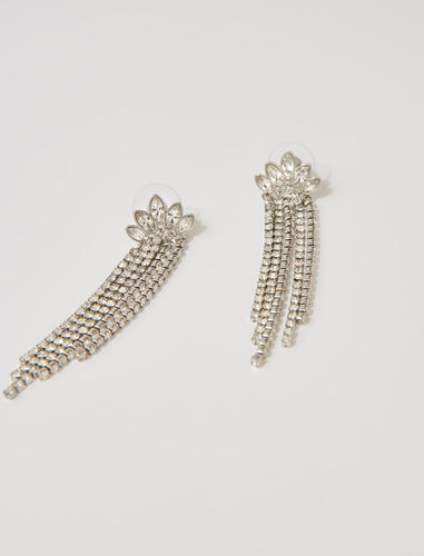 Rhinestone earrings : Jewelry color Silver