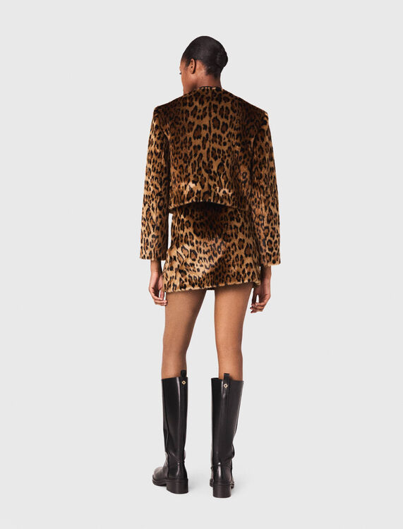 Leopard faux fur jacket - Coats - MAJE