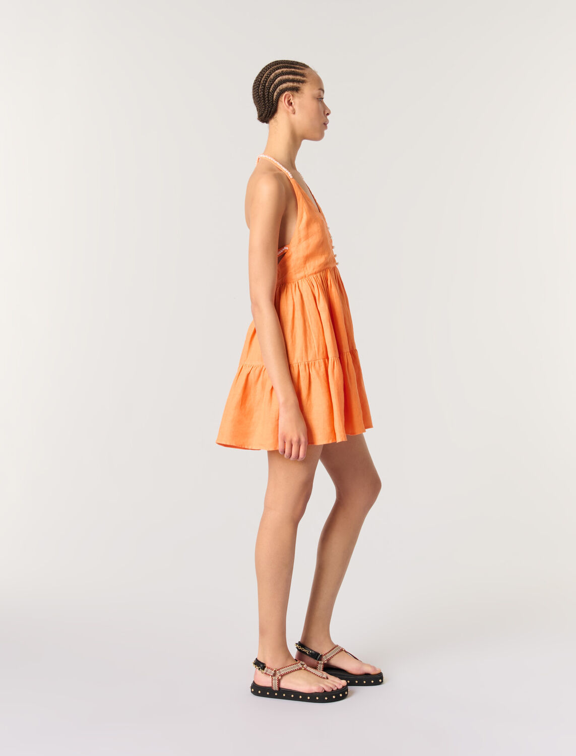 Short linen dress - Dresses - MAJE