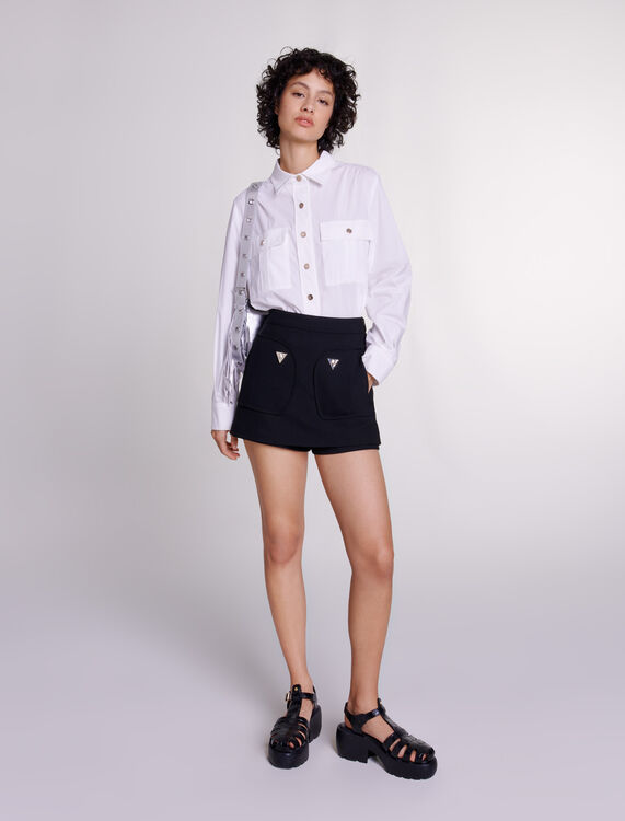 Skort-style shorts : Skirts & Shorts color Black