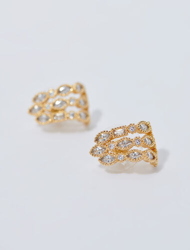 Rhinestone earrings : Jewelry color Gold