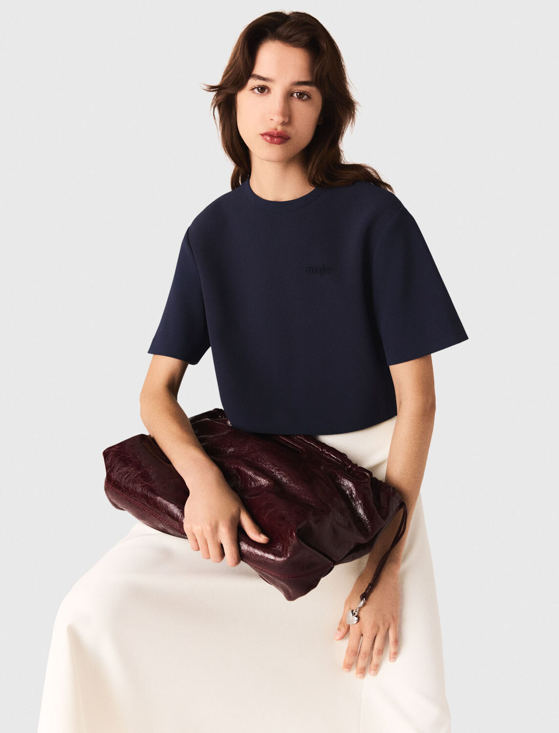 Heavy crepe short top - Tops - MAJE