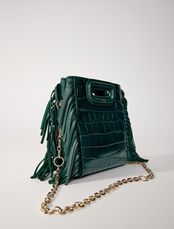 Mini embossed-leather M bag with chain - M Bag - MAJE
