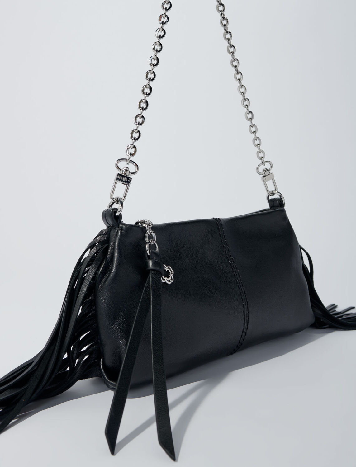 Miss M plain leather clutch bag - Shoulder bags - MAJE