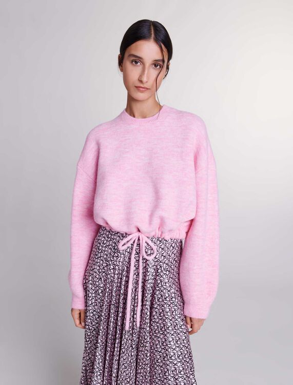 Cropped knit jumper with drawstring - View All - MAJE