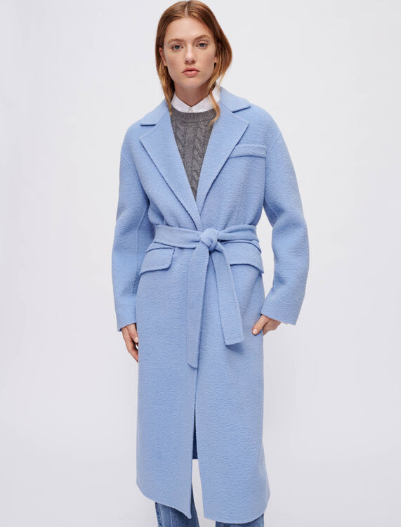 Blue wrap coat - Coats & Jackets - MAJE