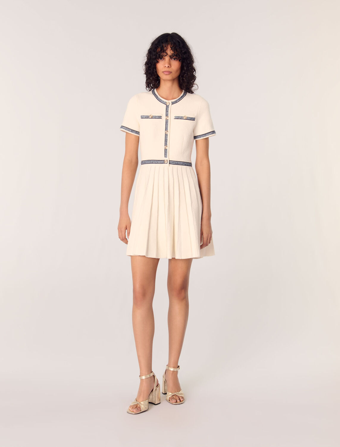 Pleated knit short dress - Dresses - MAJE