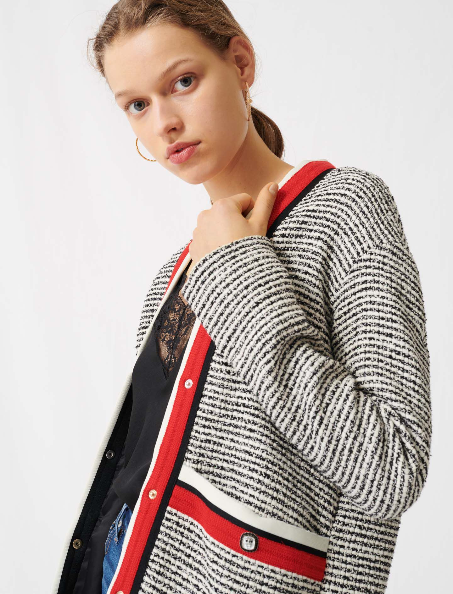long colourful cardigan