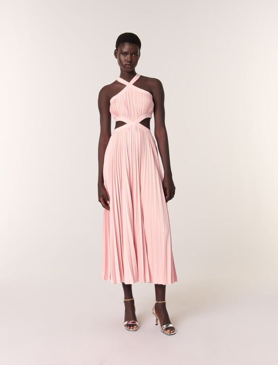 Pleated maxi dress : Dresses color Pink