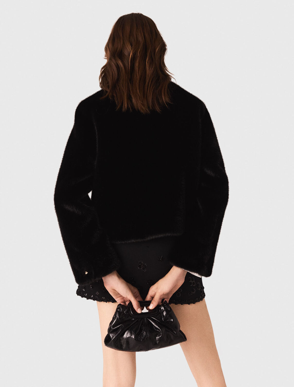Short faux fur coat - Coats - MAJE